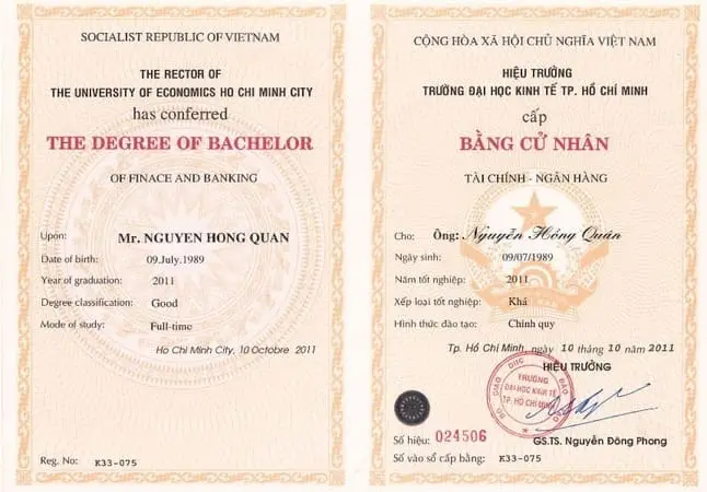 Sản phẩm văn bằng đại học có hồ sơ gốc được cấp phát đồng bộ chuyên nghiệp